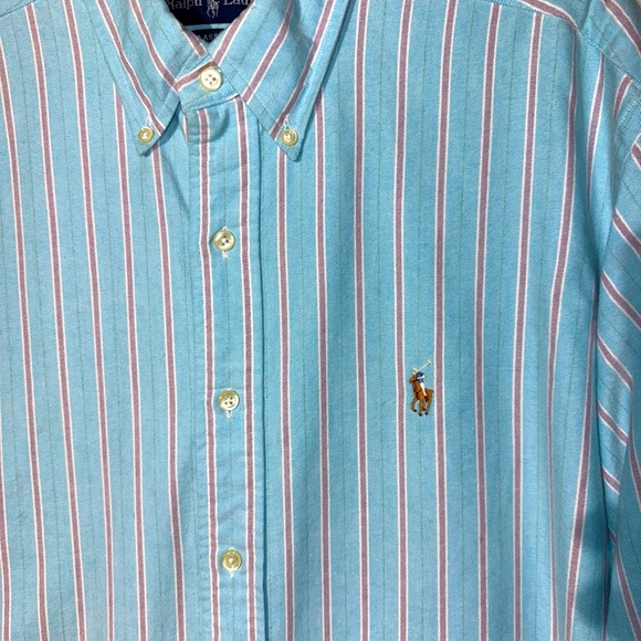 Ralph Lauren Men's Classic Fit Button-Down Shirt Sz L Multicolor Stripes Cotton - Picture 3 of 10